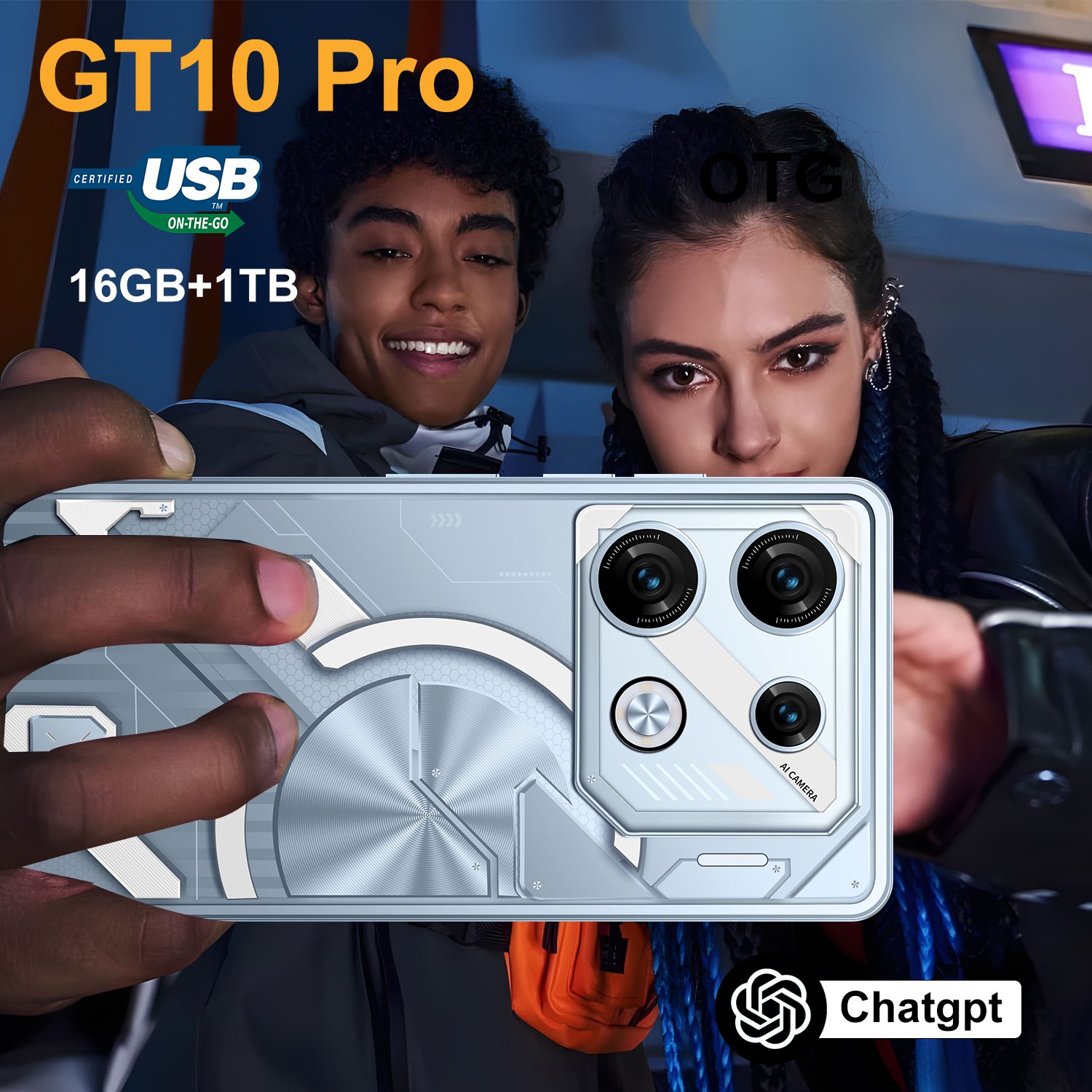 New GT10 PRO Global Unlocking 3G 4G Smartphone 16GB+1TB 7.3-inch Full Screen Android 13 mobile Phone